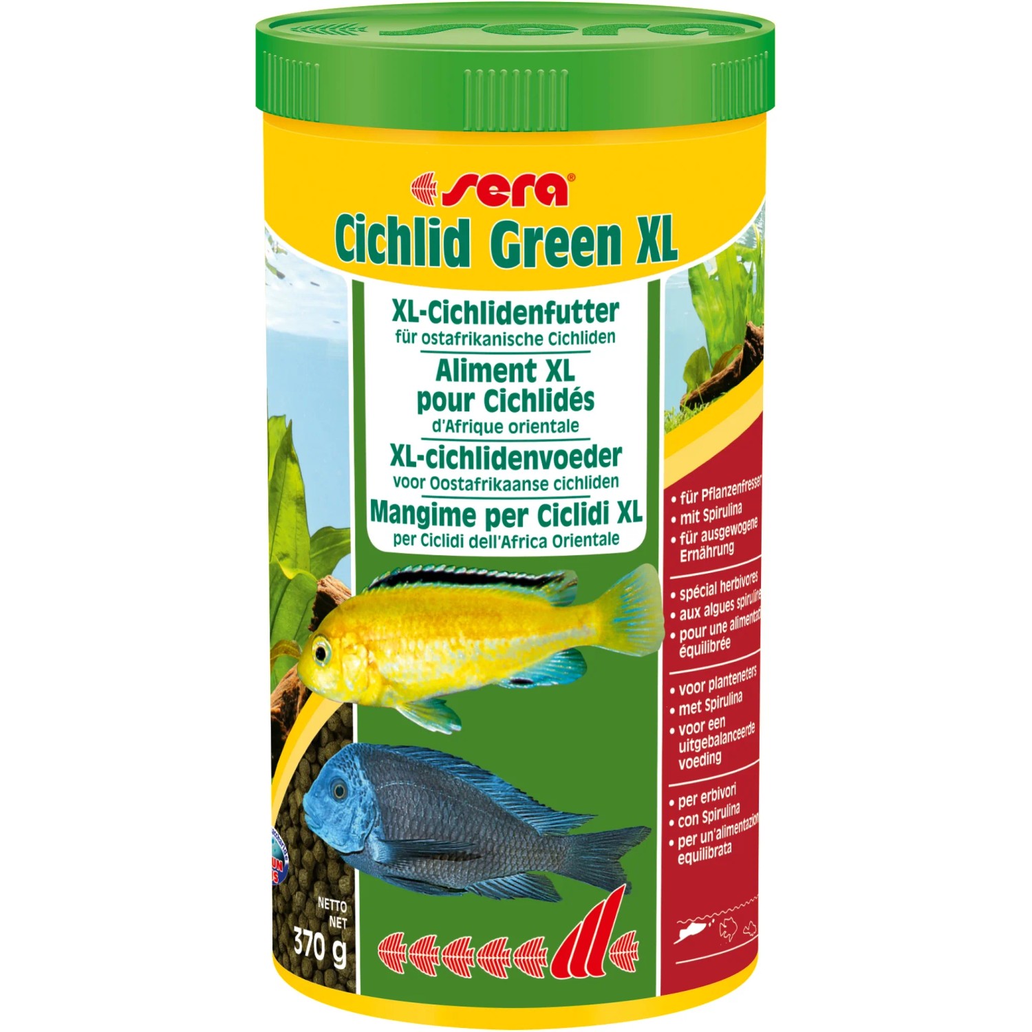 Sera Fischfutter-Granulate Cichlid Herbivore Gran XL 1.000 ml 350 g