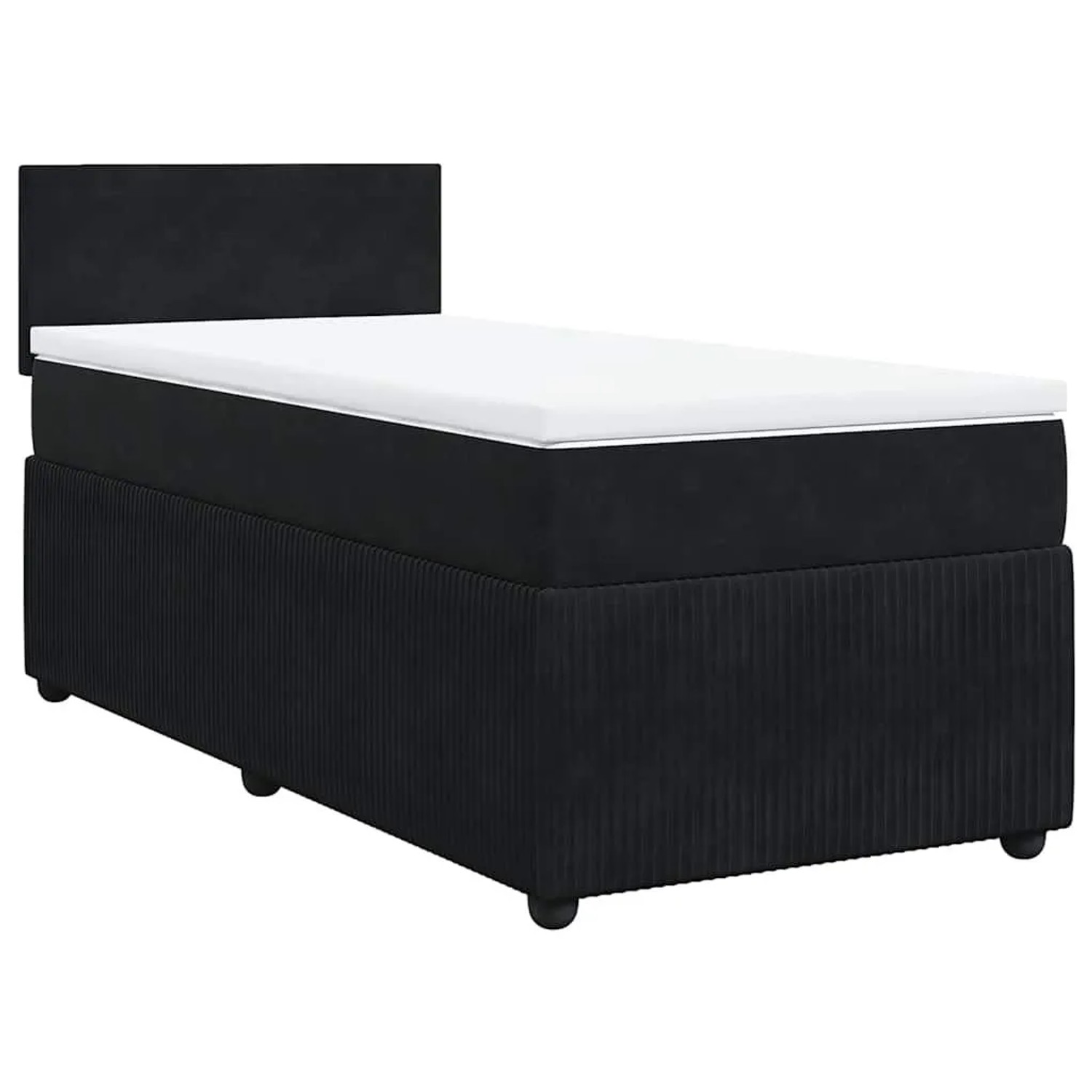 vidaXL Boxspringbett mit Matratze Schwarz 90x190 cm Samt 3287610 günstig online kaufen