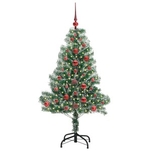 vidaXL Künstlicher Weihnachtsbaum Beschneit mit LED Licht 120 cm 3396797
