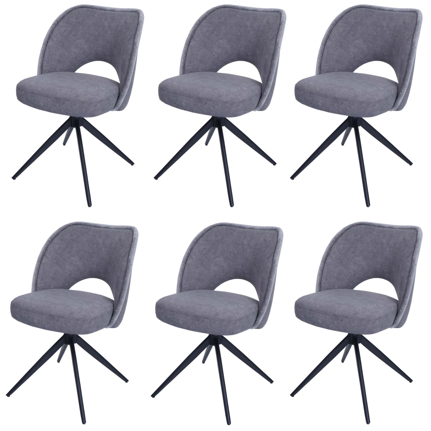 MCW Esszimmerstuhl N72 6er-Set Dunkelgrau günstig online kaufen