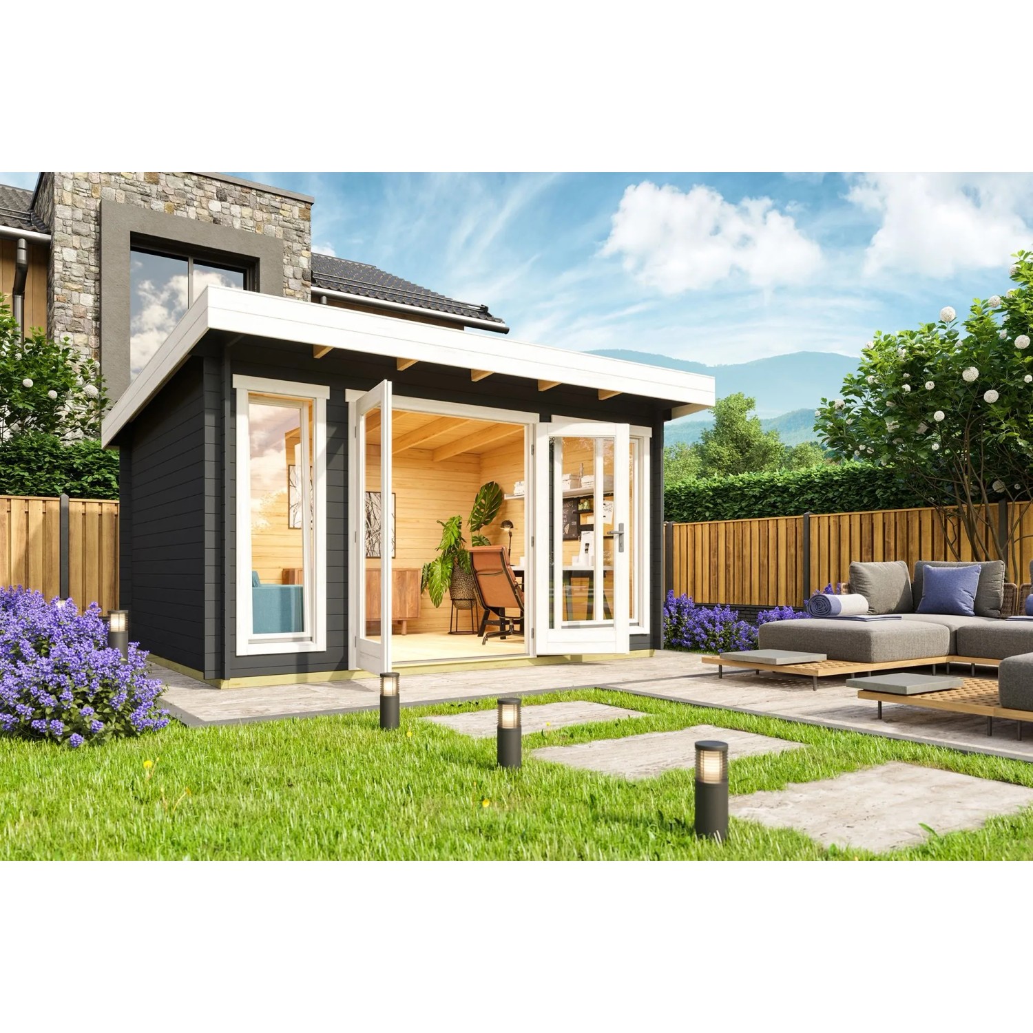 Lasita Gartenhaus Dorset 2 Carbongrau 390 cm x 300 cm