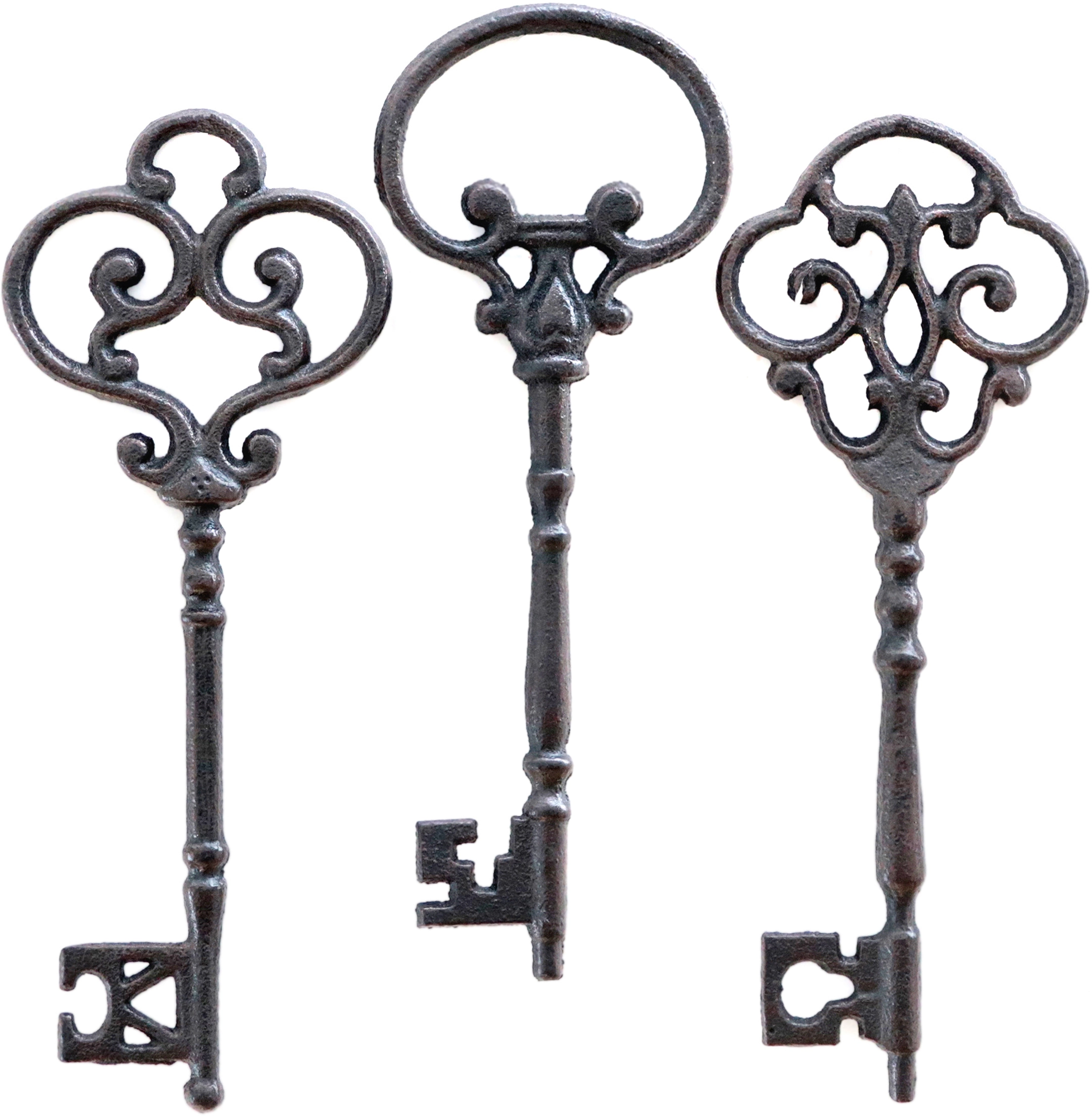 Großer Deko Schlüssel aus Gusseisen, verspielt, 25 cm