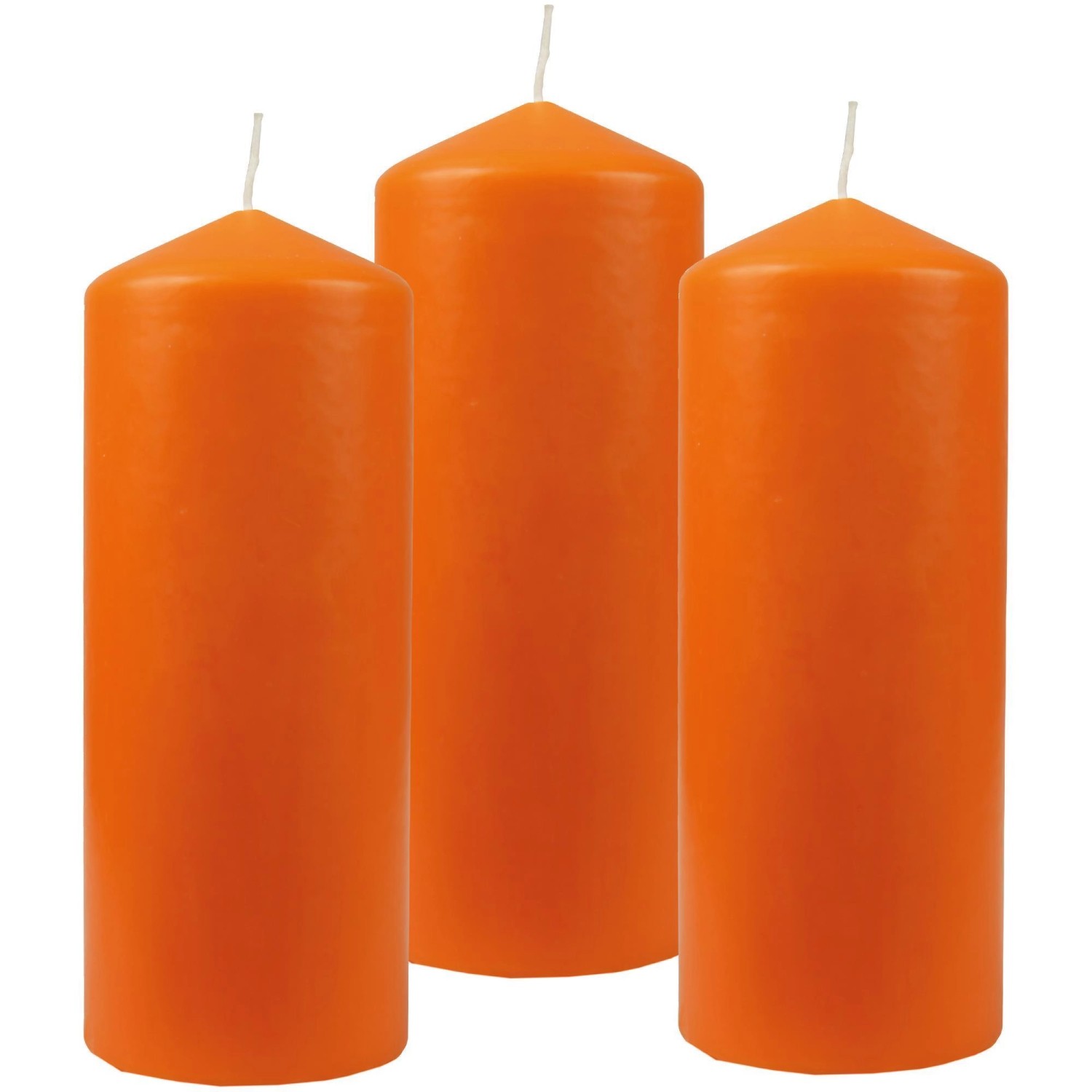 HS Candle Stumpenkerzen Ø8cm 3er Pack Ocker günstig online kaufen