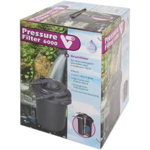 Verpackung des VT Druckfilter Pressure Filter 6000 für Teiche mit UV-C Klärer.