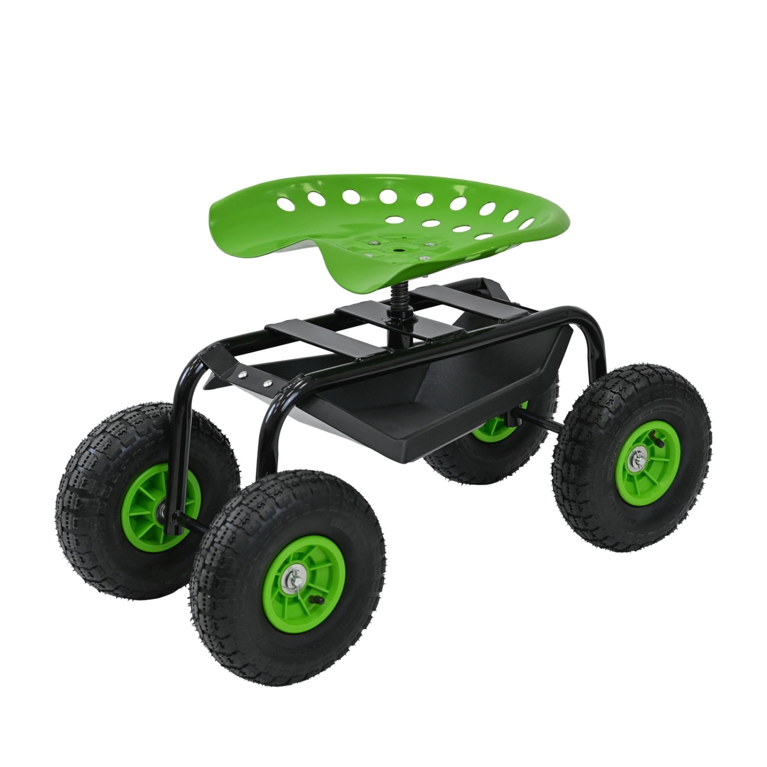 TRUTZHOLM Gartenscooter Mit Ablage Stahl 150 kg Sitzhöhe 44 Bis 52 cm Sitz 360 Grad Drehbar