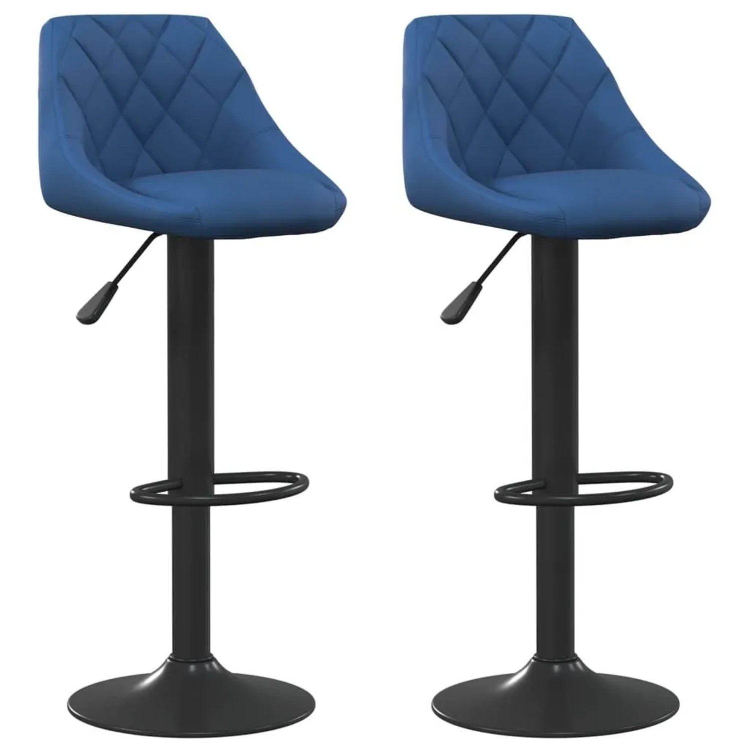 vidaXL Barhocker 2 Stk Blau Samt 335353