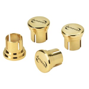 Dynavox Schutzkappen für Cinchbuchsen, 4er-Set, vergoldet, zum Schutz vor Staub und Störungen.