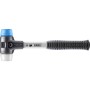Halder Simplex Schonhammer Ø 40mm mit blauem TPE-soft und Superplastik Einsatz, Fiberglasstiel.