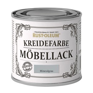 Dose Rust-Oleum Kreidefarbe Möbellack in Mineralgrau.