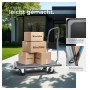 Tectake Plattformwagen Klappbarer Handgriff Mit Aufbewahrungsfach 2 Block und 2 Drehrollen 90 x 61 x 88 50 cm Schwarz_4