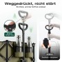 Sekey Bollerwagen: Detail des verstellbaren Griffs und der Getränkehalter, olivgrün.