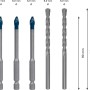 Bosch Expert Hard Keramik Bohrer-Set, 5-teilig, Ø 6mm. Fliesenbohrer mit Sechskantschaft.