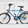 Eufab Fahrrad Wandhalter mit Schiene, silberfarben, zur platzsparenden Aufbewahrung.