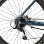 Detailaufnahme des aquamarinblauen Prophete Mountainbike Dice 100 MTB mit 29-Zoll-Reifen und Kettenschaltung.
