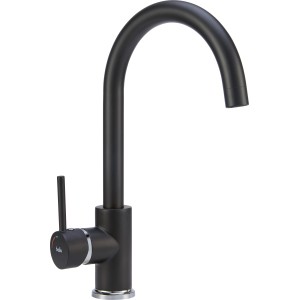 baliv Küchenarmatur KI-1831 N, Schwarz-Matt, Einhebelmischer mit schwenkbarem Auslauf.