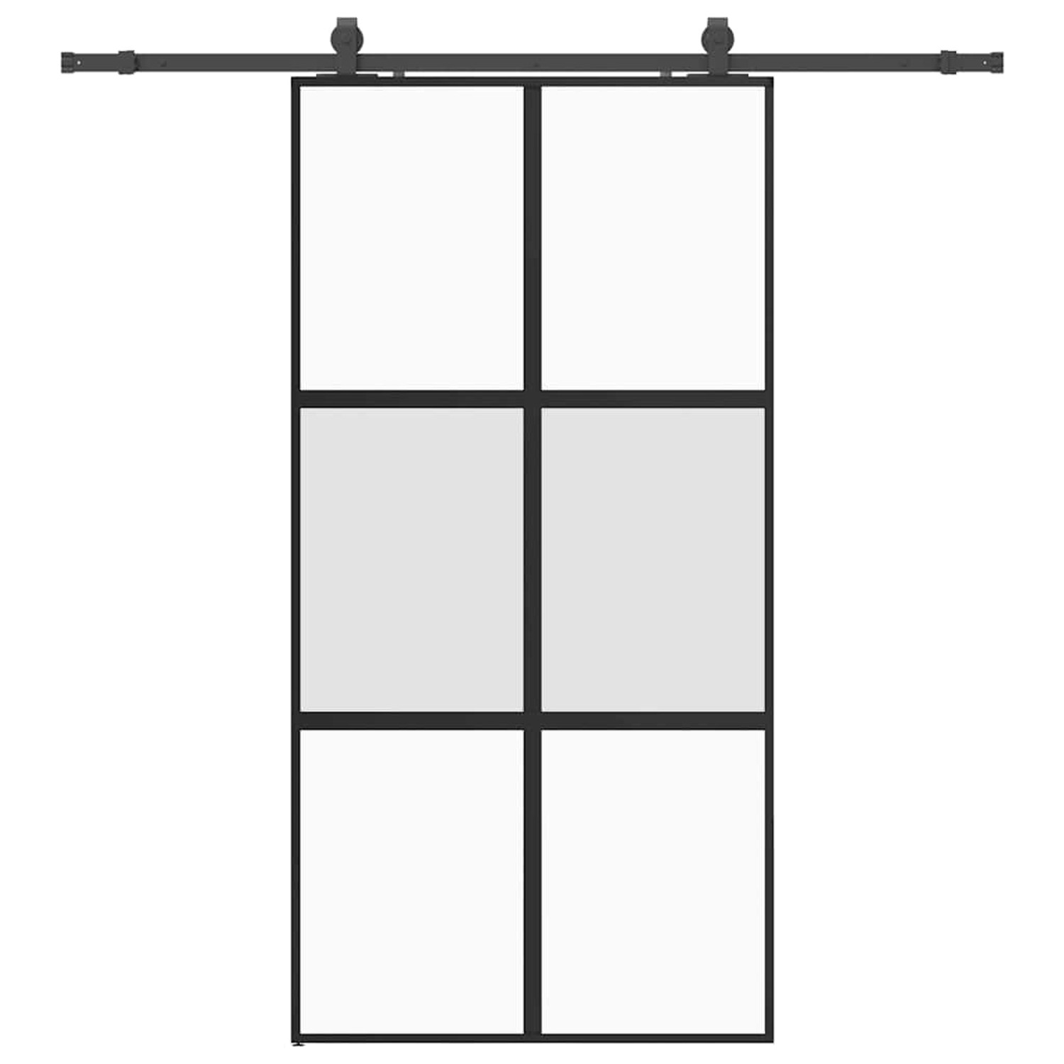 vidaXL Schiebetür mit Beschlag Schwarz 102,5x205 cm Hartglas 3375885 günstig online kaufen