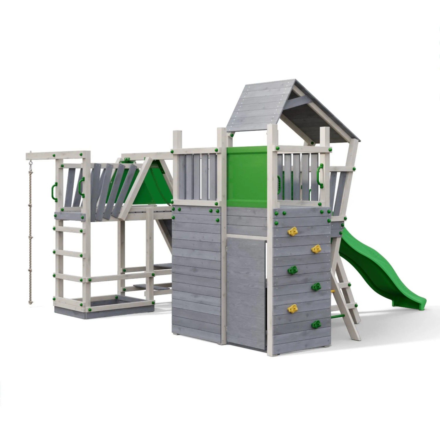 Spielturm Funky Combo DREAMLAND MONSTER mit Rutsche, Kletterwand und Sandkasten.