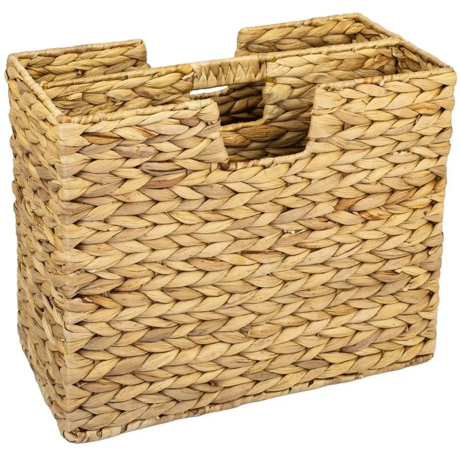 HMF 37210 Zeitungsständer Zeitungskorb Geflochten Wasserhyazinthe 2 Fächer 40 x 20 x 33 cm