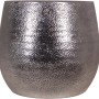 Silberner Keramik-Übertopf Hammerschlag, Ø 21 cm, für den Innenbereich.