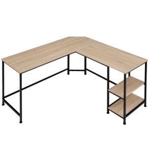 Tectake Schreibtisch Hamilton Industrial Style Holz und Stahl  138 x 138 x 75 50 cm Industrial Holz Hell  Eiche Sonoma