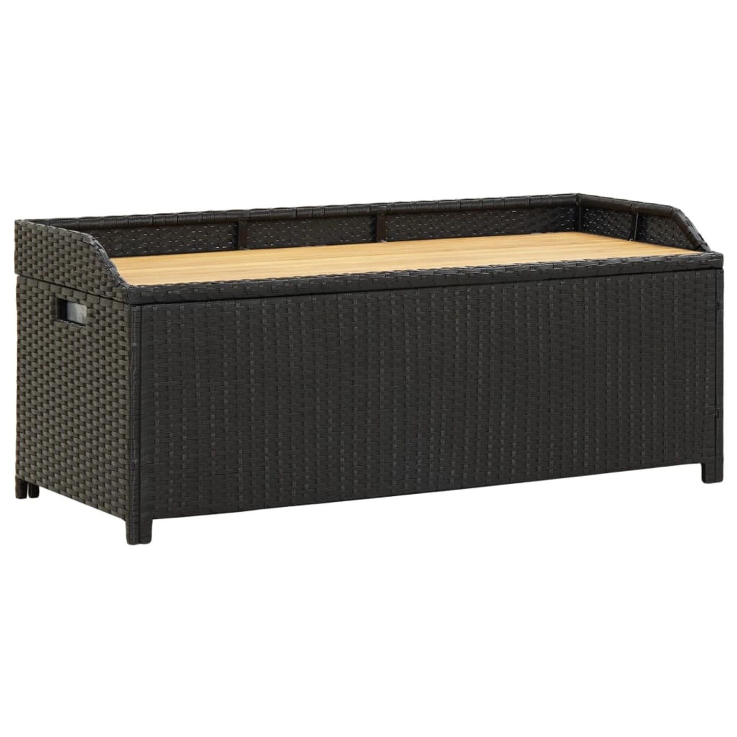 furnicato Sitzbank mit Stauraum 120 cm Poly Rattan Schwarz günstig online kaufen