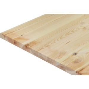 Massivholz Arbeitsplatte Kiefer, 180x60x2,8cm, helle Holzmaserung.