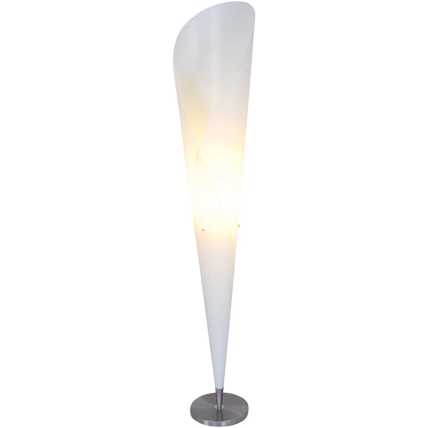 Weiße Näve Stehleuchte Tulip im Design mit Stahlfuß, Höhe 162 cm.