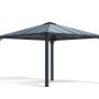 Canopia Gartenpavillon Palermo 3x3 in Anthrazit mit Polycarbonat-Dach für den Garten.