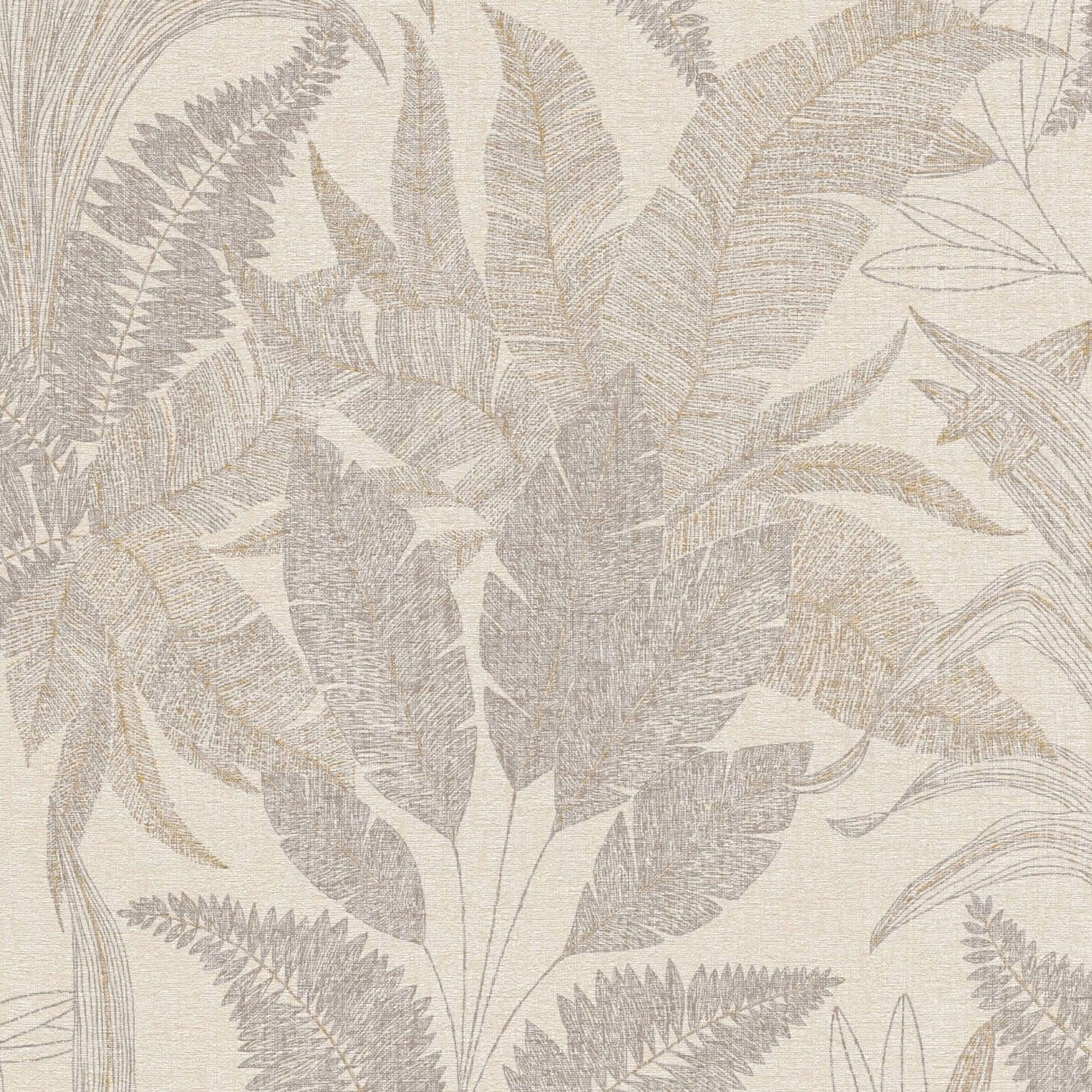 PROFHOME 396545-GU Landhaus Tapete Floral Matt Beige Gold 0,53 m x 10,05 m günstig online kaufen