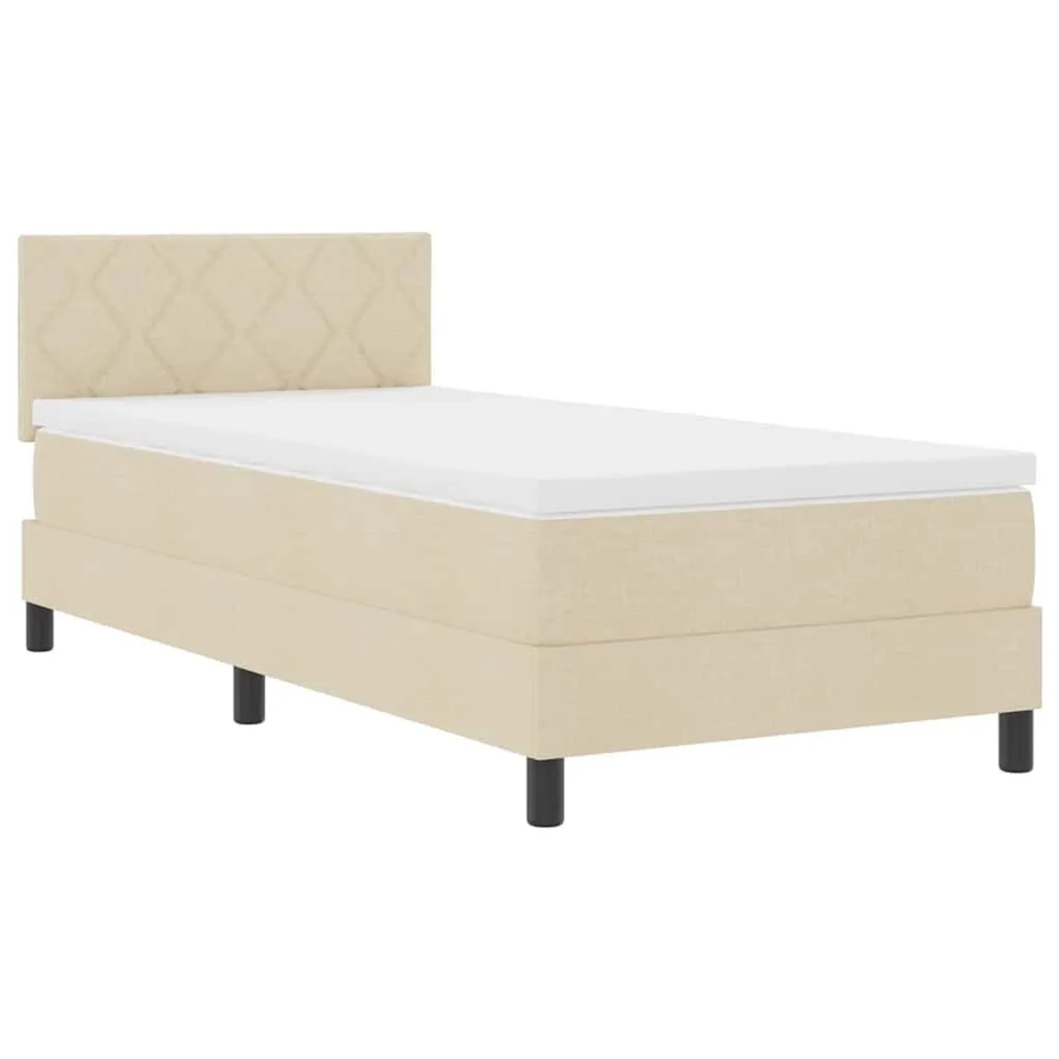 vidaXL Boxspringbett mit Matratze Creme 100 x 200 cm Stoff 3342266 günstig online kaufen