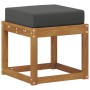 vidaXL Hocker Bank mit anthrazitfarbenem Kissen, Akazienholz natur, 43x43x37cm. Gartenstuhl.