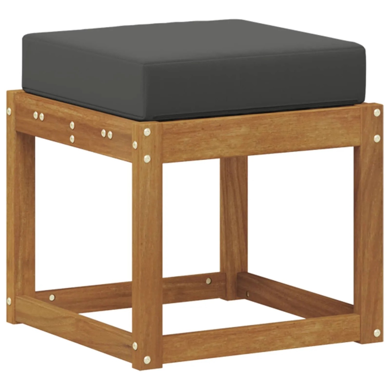 vidaXL Hocker Bank mit Kissen Natur und Anthrazit 43 x 43 x 37 cm 900660