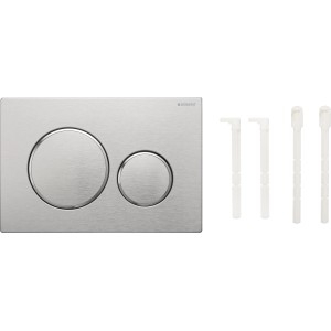 Geberit Sigma20 Drückerplatte, Edelstahl gebürstet/poliert, 2-Mengen-Spülung.