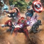 Komar Vliesfototapete Avengers Superpower mit Hulk, Thor, Iron Man, Captain America und Black Panther.