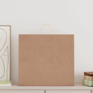 vidaXL Papiertragetaschen 250 Stk mit Henkeln Braun 54x15x49 cm 4101598
