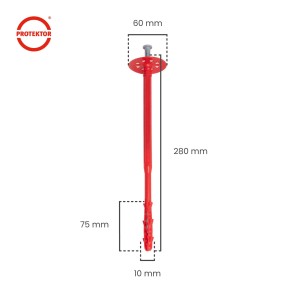 Protektor Dämmstoffdübel, 280mm, mit Stahlnagel für WDVS-Systeme.