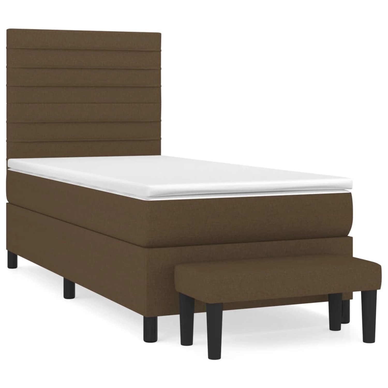 vidaXL Boxspringbett mit Matratze Dunkelbraun 90x190 cm Stoff1359102 günstig online kaufen