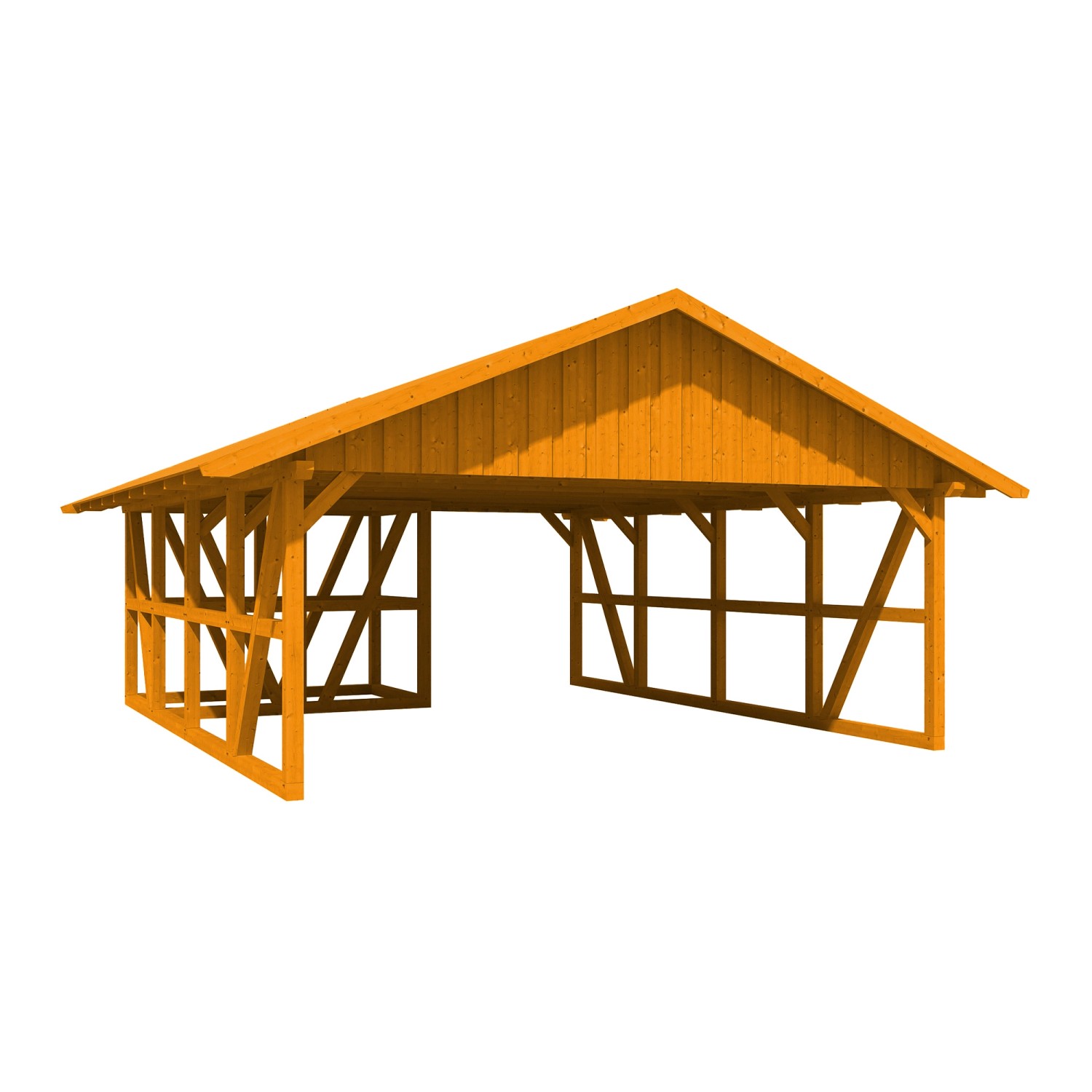 Skan Holz Carport Schwarzwald m. Dachschalung u. Abstellr. A 684 x 772 cm E günstig online kaufen