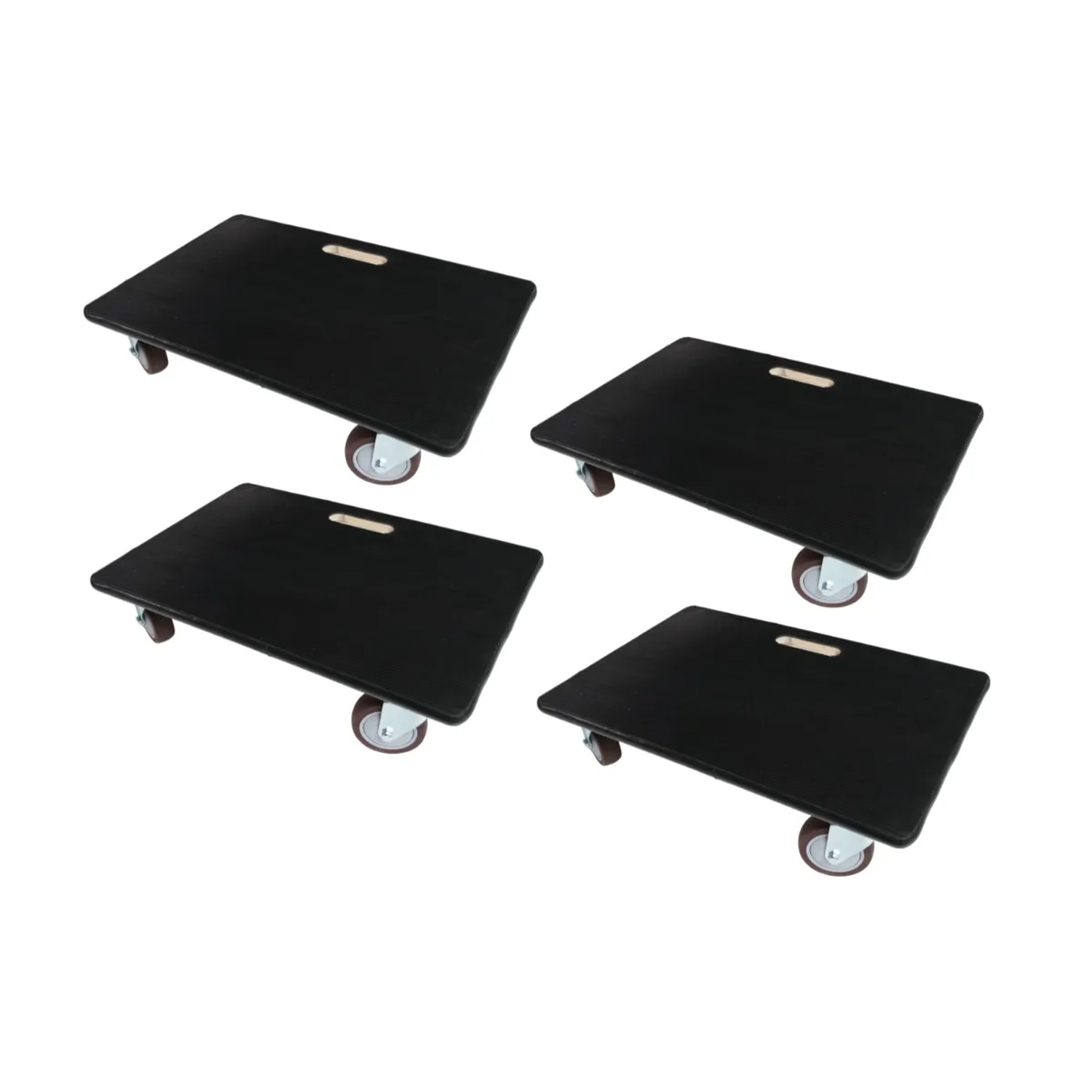PROREGAL MegaDeal 4x Transportroller 4 Rollen HxBxT 15x40x60 cm Traglast 500kg Gummibelag