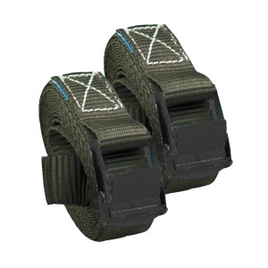 2 anthrazitfarbene TRUTZHOLM Spanngurte mit Klemmschloss, 2,5m lang, für Auto und Ladungssicherung.