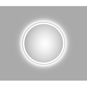 Runder DSK LED-Lichtspiegel Silver Lagos, Ø 60 cm, mit umlaufender Beleuchtung.