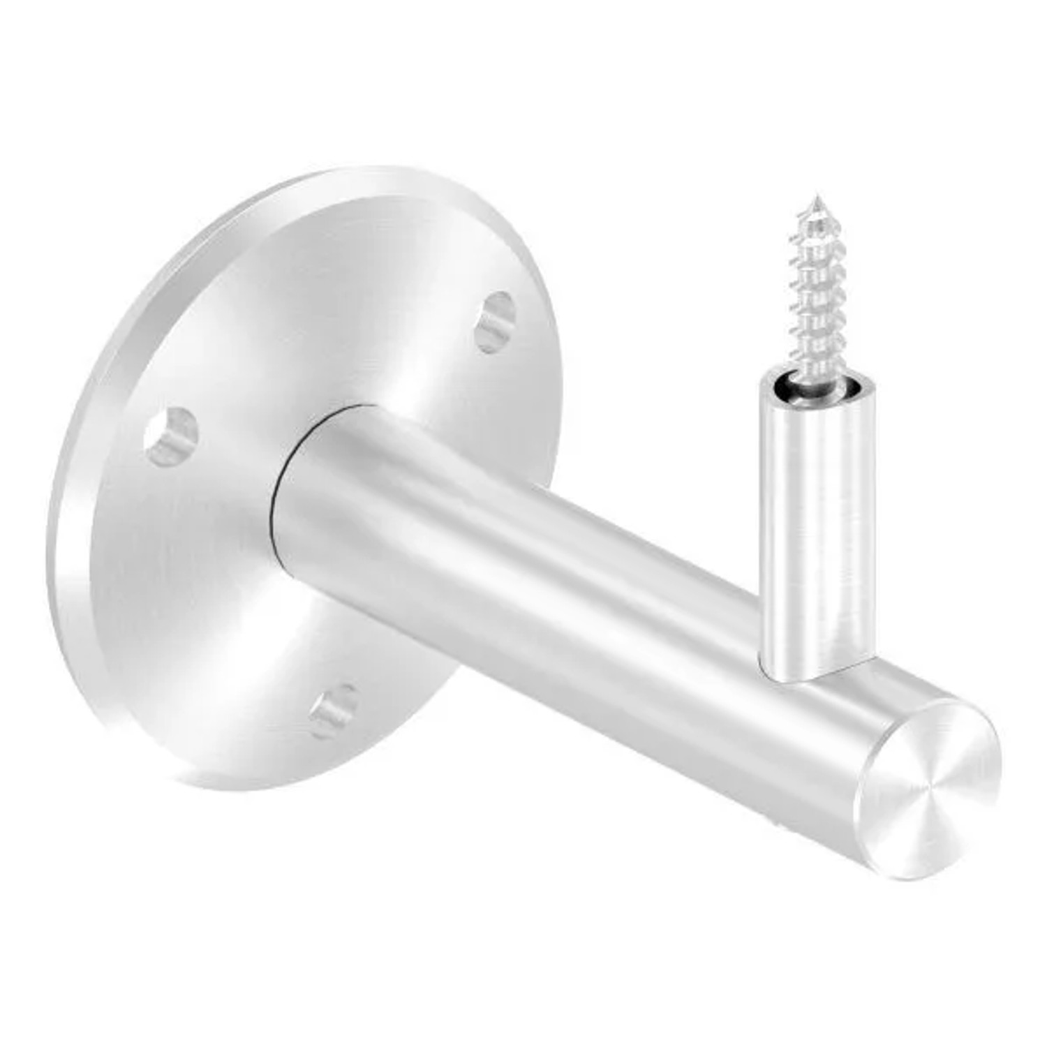 FeNau Handlaufhalter V2A Ronde 70x5mm Bügel 20mm Wandabstand 84mm Zum Anschrauben Holzschraube