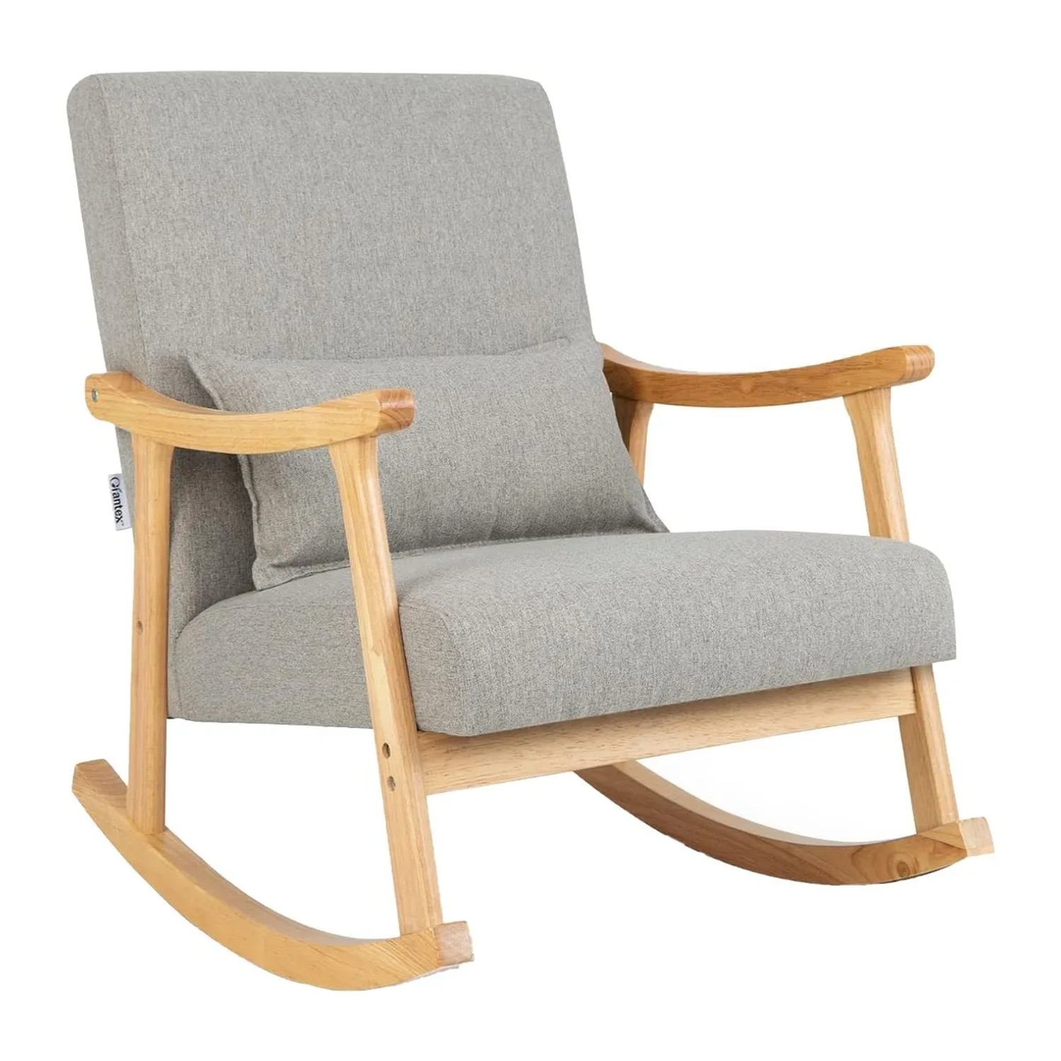 Costway Schaukelstuhl Gepolsterter Loungesessel 78 x 66 x 83 cm Grau