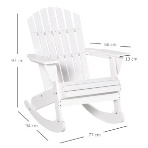 Outsunny Adirondack-Stuhl Tannenholz 77L x 94B x 97H cm Weiß
