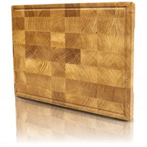 Holz4home Premium Schneidebrett aus Eiche Stirnholz, Größe L.
