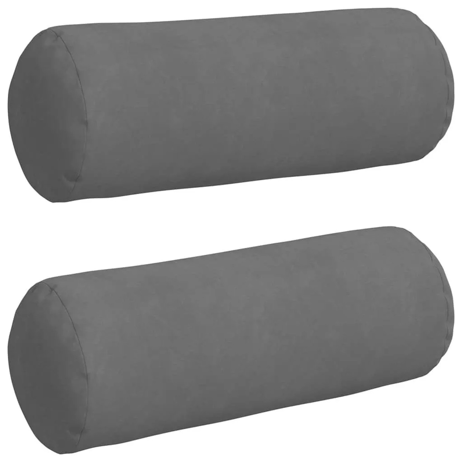 vidaXL Bolsterkissen 2 Stück Dunkelgrau Ø 25 x 70 cm Mikrofaserstoff 42014342
