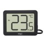 Schwarzes TFA Digitales Innen-Außen-Thermometer mit wasserdichtem Kabelfühler.