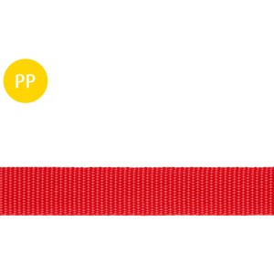 Rotes Conacord Gurtband aus Polypropylen, 25 mm breit.
