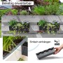 Anthrazitfarbene BigDean Paletten Blumenkästen mit Hängesystem, einfach an Europalette eingehängt. Ideal für Balkon & Garten.