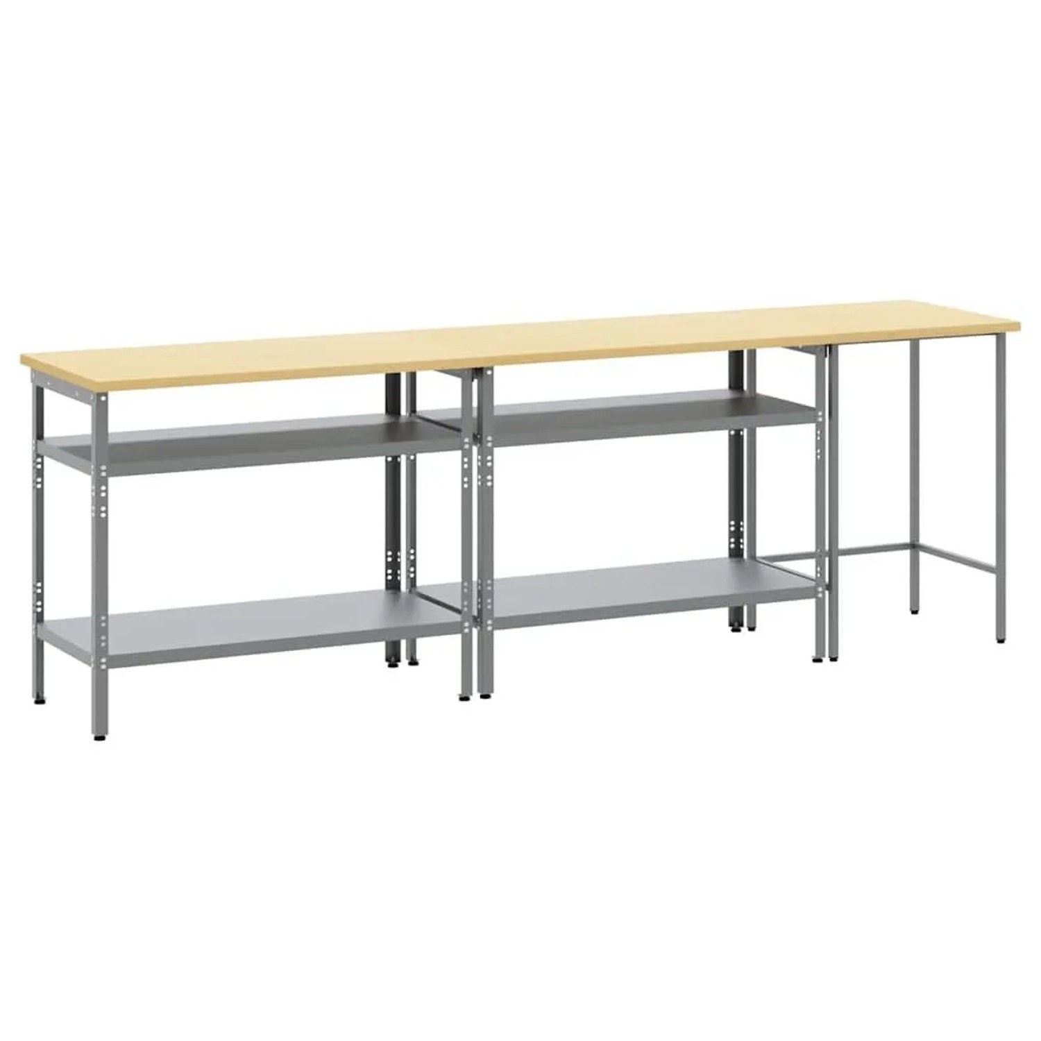 vidaXL Werkbank-Set 3-Tlg Beige und Grau Pulverbeschichteter Stahl 3321391